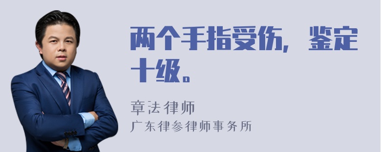 两个手指受伤，鉴定十级。