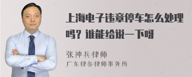 上海电子违章停车怎么处理吗？谁能给说一下呀