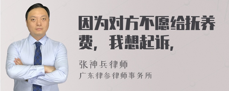 因为对方不愿给抚养费，我想起诉，