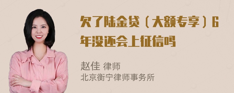 欠了陆金贷（大额专享）6年没还会上征信吗