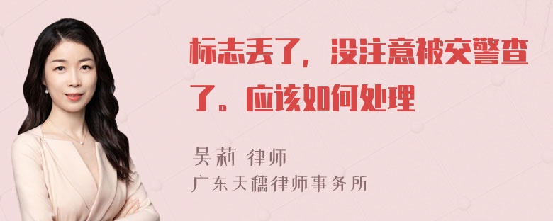 标志丢了，没注意被交警查了。应该如何处理