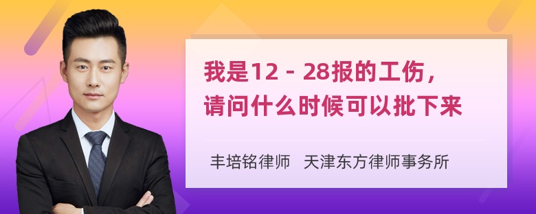 我是12－28报的工伤，请问什么时候可以批下来