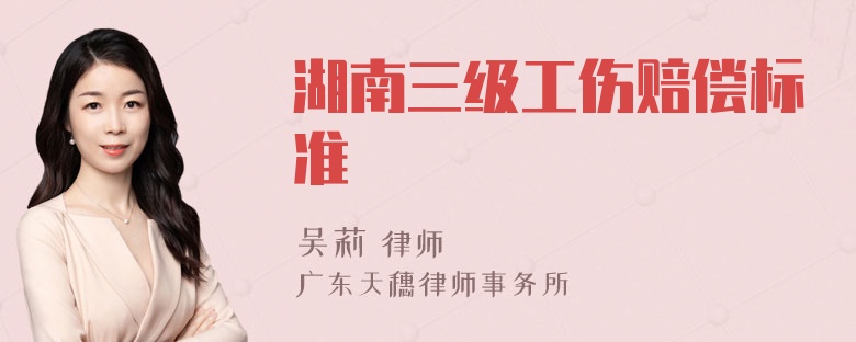 湖南三级工伤赔偿标准