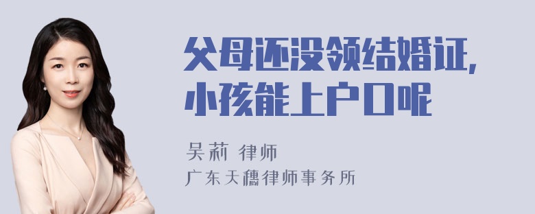 父母还没领结婚证，小孩能上户口呢