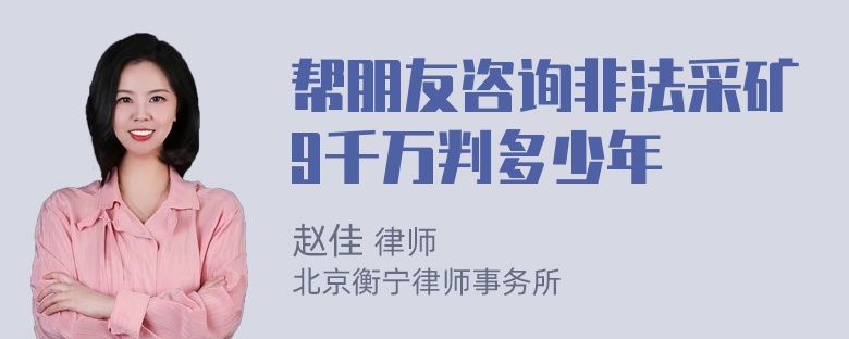 帮朋友咨询非法采矿9千万判多少年