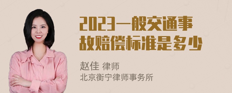 2023一般交通事故赔偿标准是多少