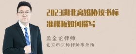 2023湖北离婚协议书标准模板如何撰写