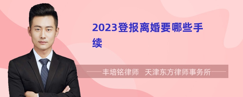 2023登报离婚要哪些手续