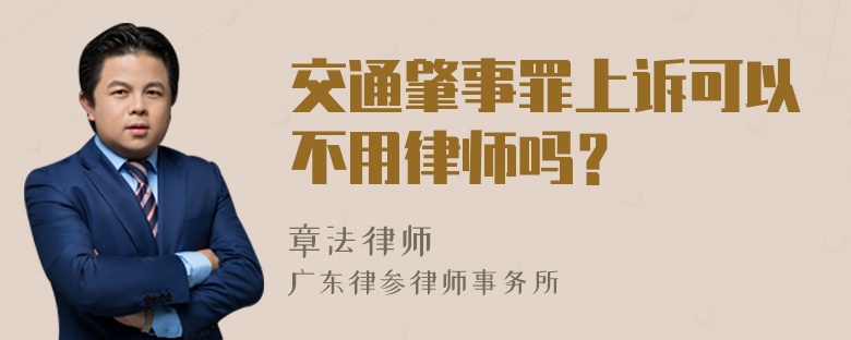 交通肇事罪上诉可以不用律师吗？