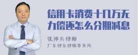 信用卡消费十几万无力偿还怎么分期减息