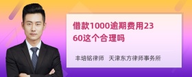 借款1000逾期费用2360这个合理吗