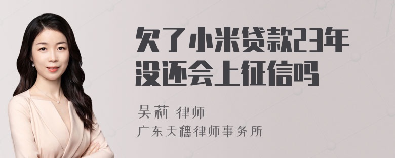 欠了小米贷款23年没还会上征信吗