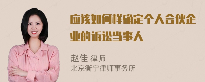 应该如何样确定个人合伙企业的诉讼当事人