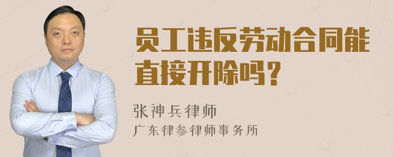 员工违反劳动合同能直接开除吗？