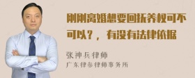 刚刚离婚想要回抚养权可不可以？，有没有法律依据