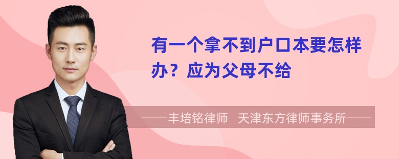 有一个拿不到户口本要怎样办？应为父母不给