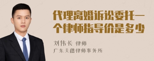 代理离婚诉讼委托一个律师指导价是多少