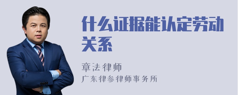 什么证据能认定劳动关系