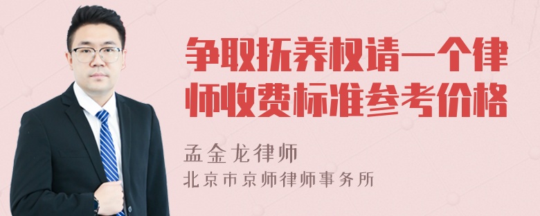 争取抚养权请一个律师收费标准参考价格