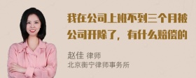 我在公司上班不到三个月被公司开除了，有什么赔偿的