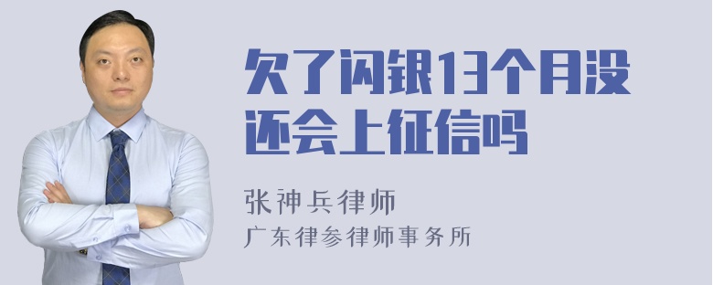 欠了闪银13个月没还会上征信吗