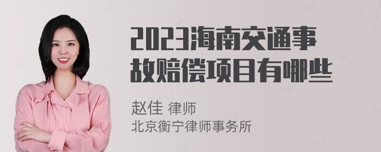 2023海南交通事故赔偿项目有哪些