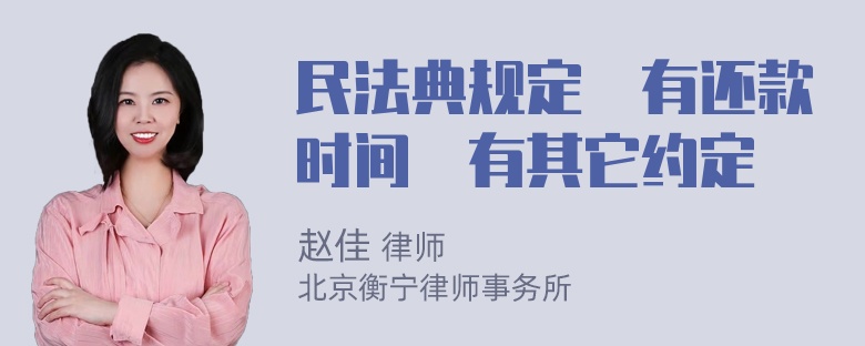 民法典规定沒有还款时间沒有其它约定