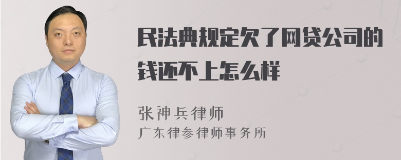 民法典规定欠了网贷公司的钱还不上怎么样