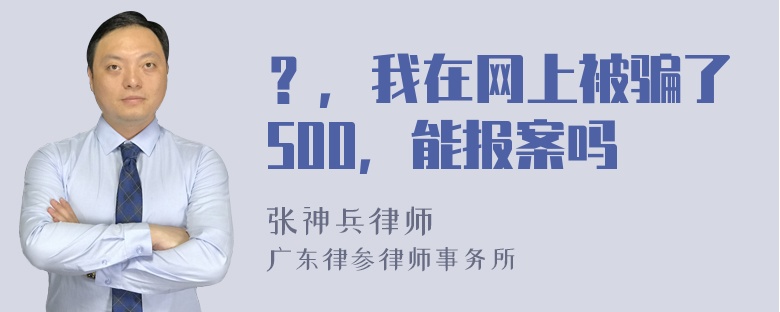 ？，我在网上被骗了500，能报案吗