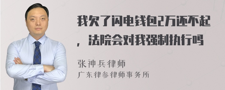 我欠了闪电钱包2万还不起，法院会对我强制执行吗