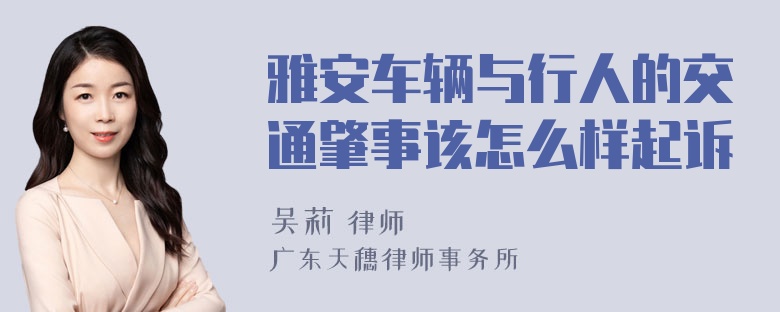 雅安车辆与行人的交通肇事该怎么样起诉