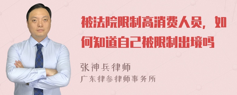 被法院限制高消费人员，如何知道自己被限制出境吗