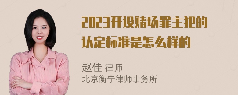 2023开设赌场罪主犯的认定标准是怎么样的