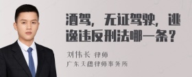 酒驾，无证驾驶，逃逸违反刑法哪一条？