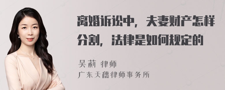 离婚诉讼中，夫妻财产怎样分割，法律是如何规定的