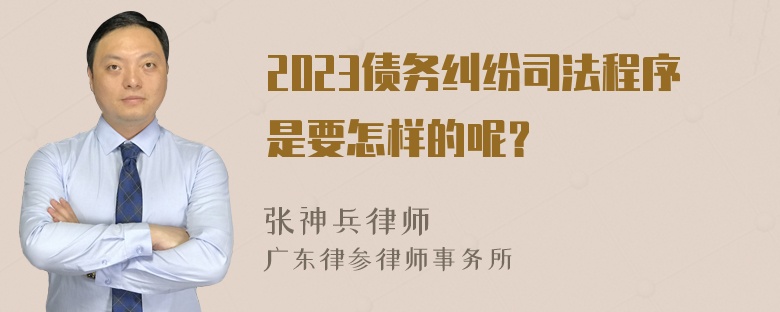 2023债务纠纷司法程序是要怎样的呢？