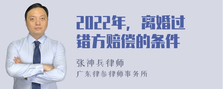 2022年，离婚过错方赔偿的条件