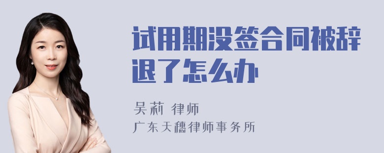 试用期没签合同被辞退了怎么办