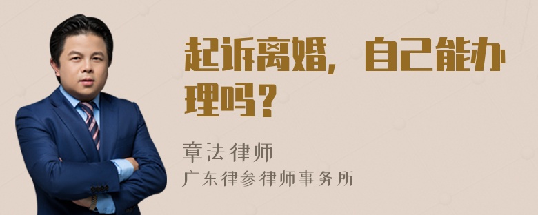 起诉离婚，自己能办理吗？