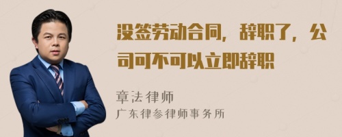 没签劳动合同，辞职了，公司可不可以立即辞职