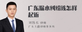 广东漏水纠纷该怎样起诉