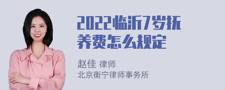 2022临沂7岁抚养费怎么规定