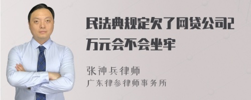 民法典规定欠了网贷公司2万元会不会坐牢