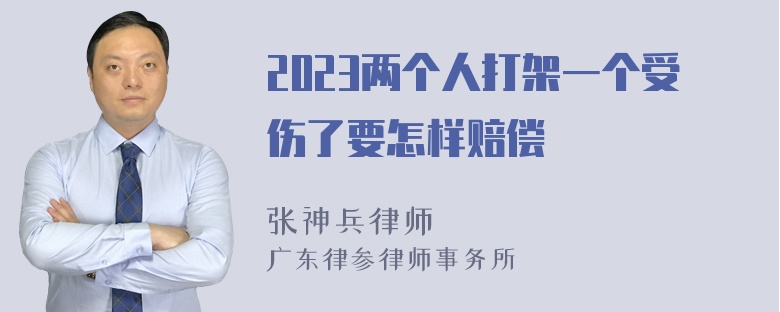 2023两个人打架一个受伤了要怎样赔偿