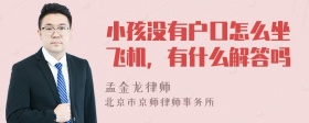 小孩没有户口怎么坐飞机，有什么解答吗