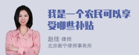 我是一个农民可以享受哪些补贴