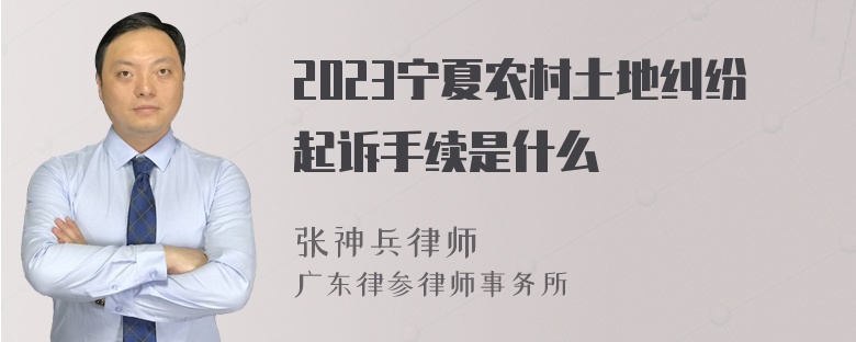 2023宁夏农村土地纠纷起诉手续是什么