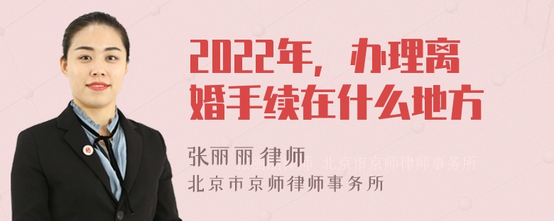 2022年，办理离婚手续在什么地方