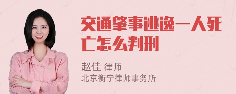 交通肇事逃逸一人死亡怎么判刑