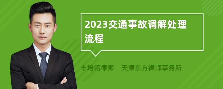 2023交通事故调解处理流程